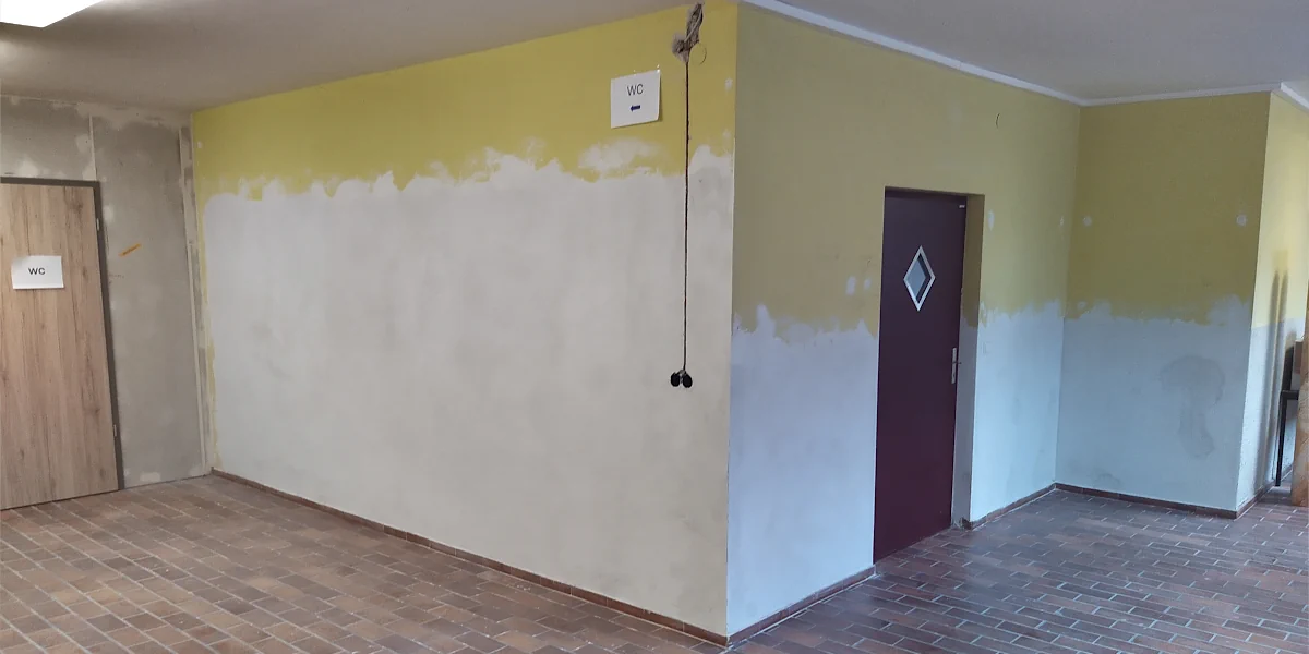 Frisch verputze Wände