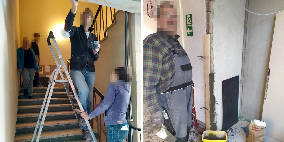 Zwei verschiedeneSituationen beim Verspachteln