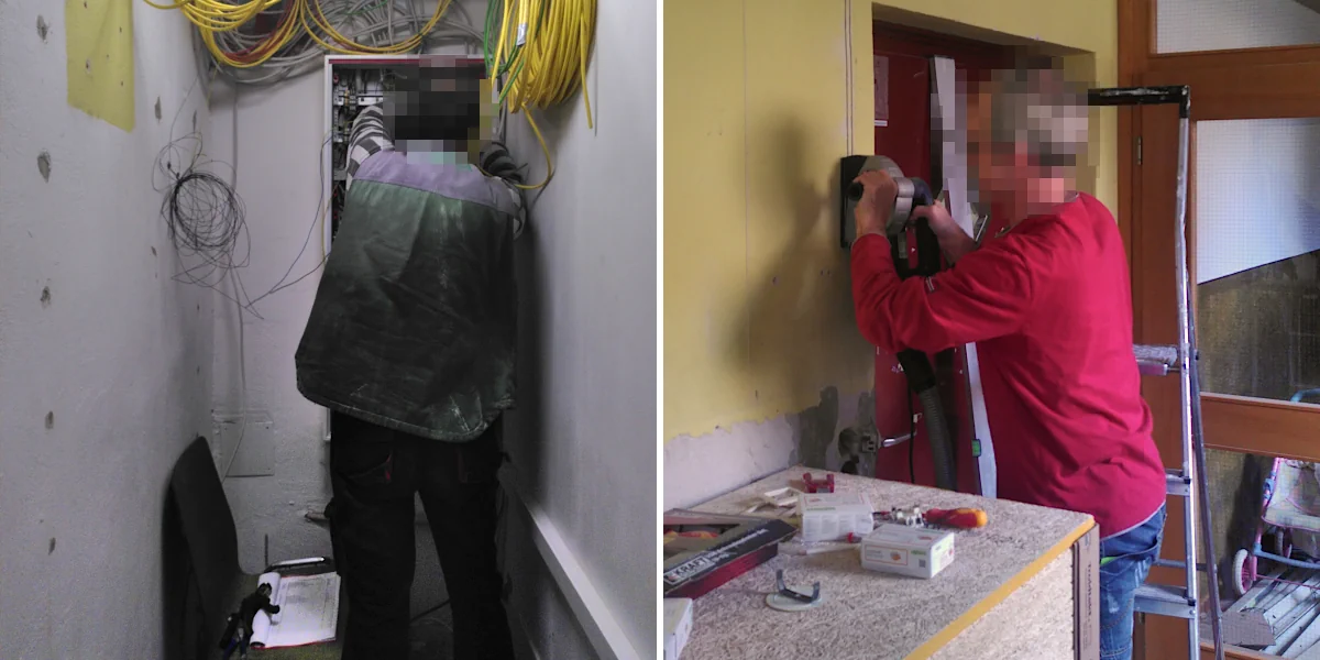 2 mal Leute bei elektrischen Arbeiten